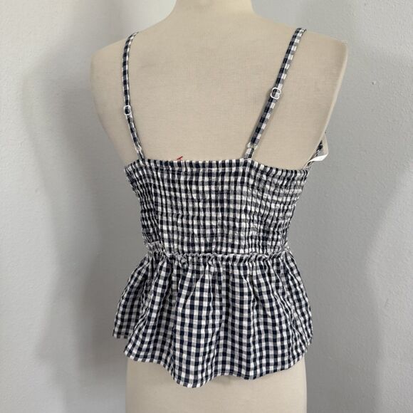 Sim and Sam Top Womens S Violet Gingham V Neck Ruffle Trim Cottagecore Y2K - Picture 4 of 11